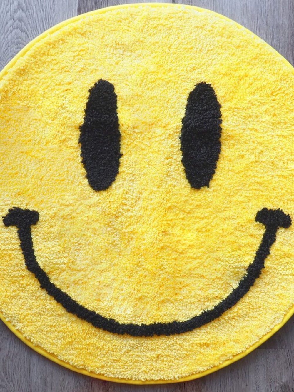 Yellow Bath Mat Rug Funny Happy Cute Bathroom Decor Shower Rugs Retro Funky